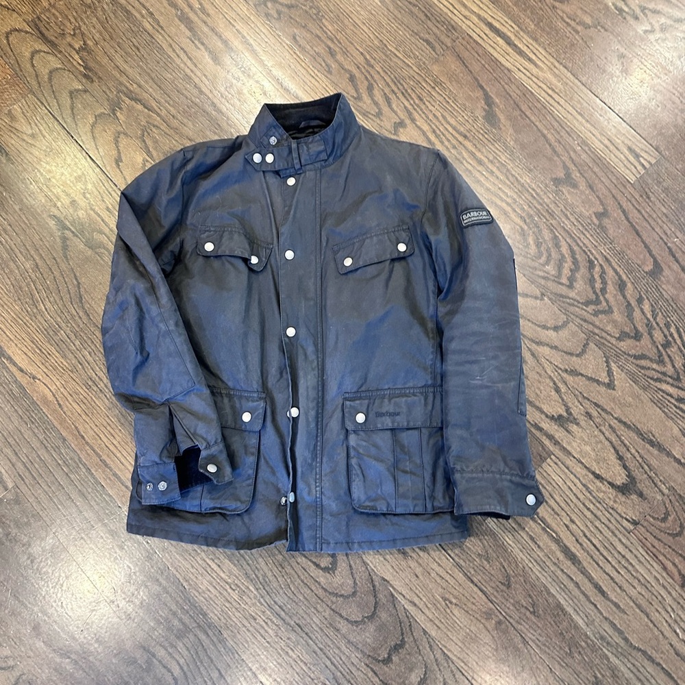 Barbour International Vintage Dark Blue Military Jacket